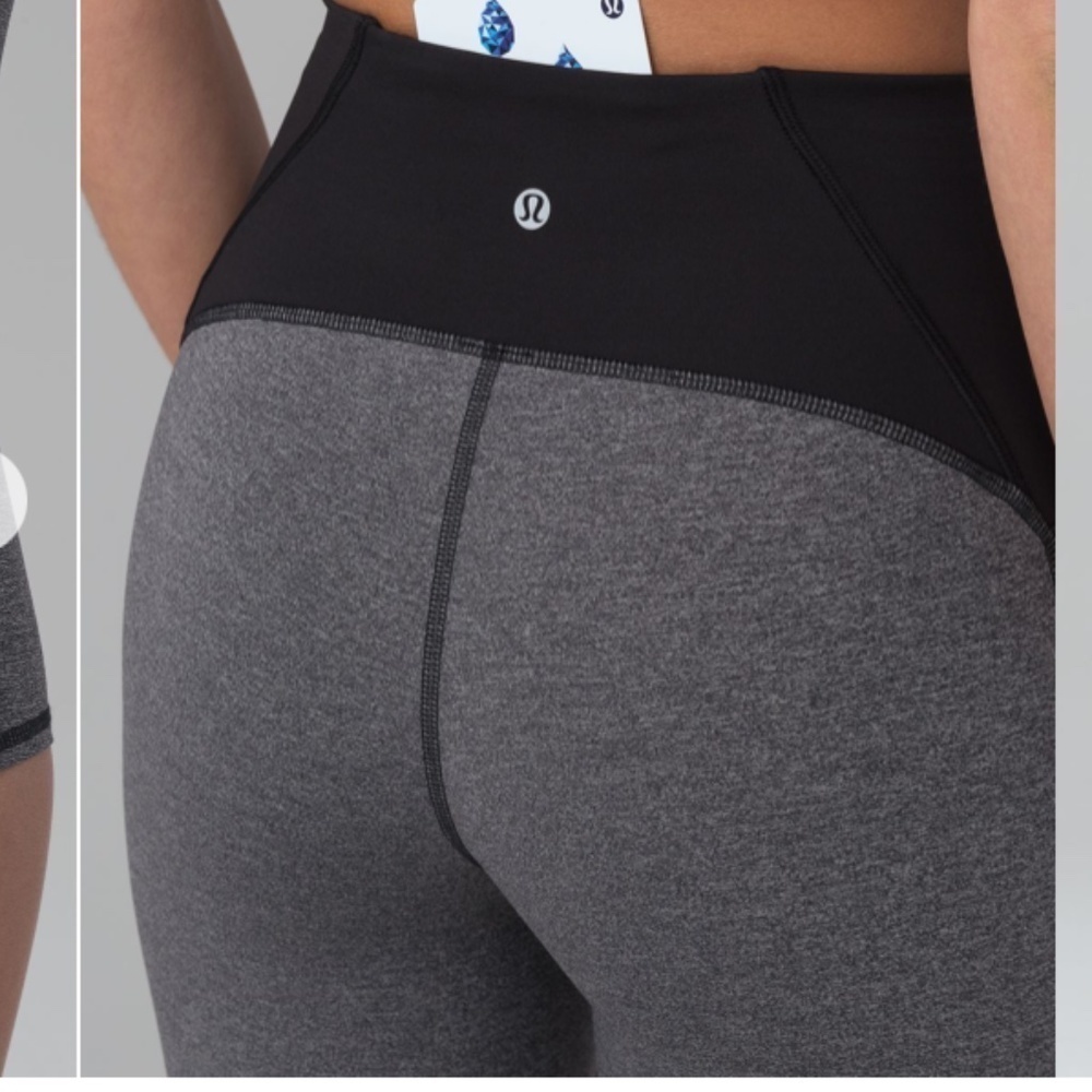 Lululemon Train Times Crop Heathered Black Sz 4 - Picture 9 of 9